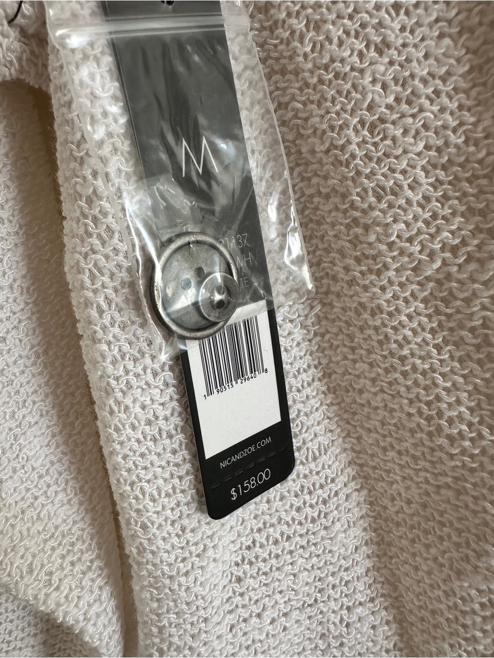 NIC+ZOE White Cardigan with Black Trim - Picture 7 of 8